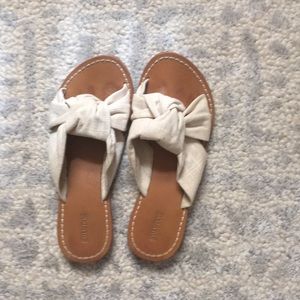 Soludas cream linen knotted sandals